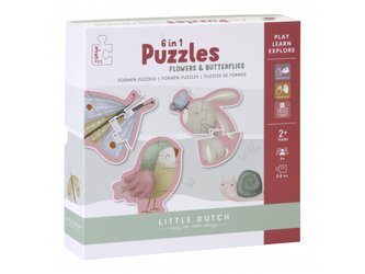 Puzzle 6v1 Květiny a motýli