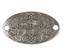 Nášivka Hand Made kovová - stříbrná s černým písmem - 32x19 mm