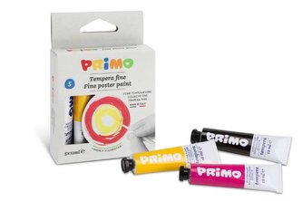 Temperové barvy PRIMO, sada 5 x 12ml, tuby, papírový obal