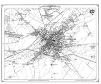 Canterbury 1872 Heritage Cartography Victorian Town Map