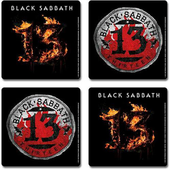 Tácky pod sklenice Black Sabbath: Set 4 kusy (10 x 10 cm)