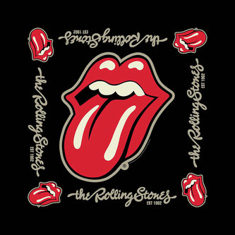 Multifunkční šátek Rolling Stones: Established 1962 (55 x 55 cm) černá bavlna