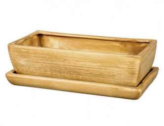 Truhlík KAKTUS TEAK 28cm/+podm/světle hnědý mat