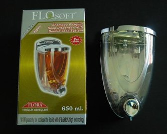 Dávkovač tekutého mýdla 0,65l plast/chrom