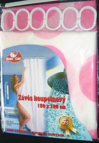Koupelnový závěs 180x200cm PP vzorovaný