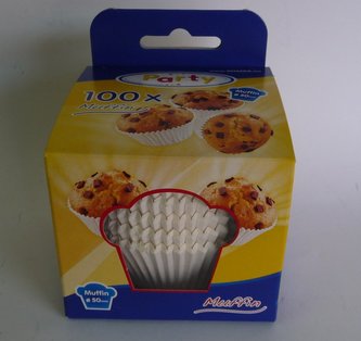 Košíček d50x30mm 100ks bílý papír Muffin
