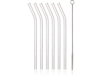 brčka 8x200mm zahnutá, skleněná (6ks) + 1 kartáček