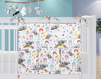 Kapsář na dětskou postýlku - koala s duhou - 65x55 cm