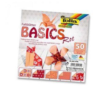 Folia Origami papíry na skládání 10 x 10 cm - červené 80 g