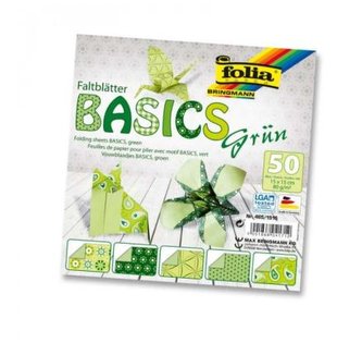 Folia Origami papíry na skládání 10 x 10 cm - zelené 80 g