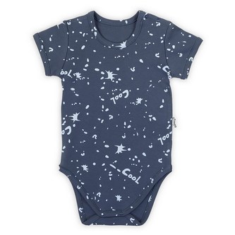 Kojenecké bavlněné body s krátkým rukávem Nicol Max dark - velikost 80 (9-12m)