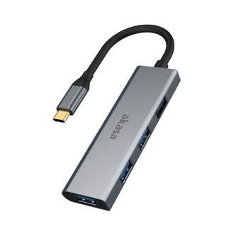 AKASA USB Type-C hub / AK-CBCA25-18BK / 4x USB 3.0 / 18cm
