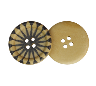 Knoflík - dřevěný zdobený - prům. 30 mm