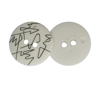 Knoflík - bílý s čárami - prům. 25 mm