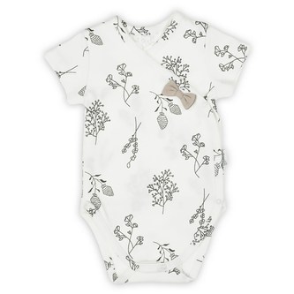 Kojenecké bavlněné body s bočním zapínáním krátky rukáv Nicol Ella bílé - velikost 62 (3-6m)