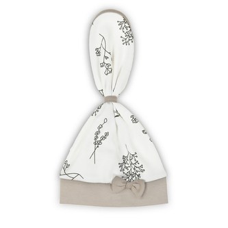 Kojenecká bavlněná čepička-šátek Nicol Ella bílá - velikost 80/86