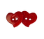 Knoflík - srdce červené - 22 mm