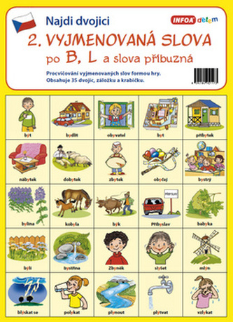 Najdi dvojici - 2. Vyjmenovaná slova po B, L a slova příbuzná