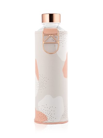 EQUA Mismatch Heavens 750 ml designová luxusní ekologická skleněná lahev na pití s obalem z umělé kůže