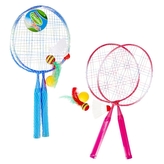 Badmintonová sada - kovové rakety, košík, míček, pírko