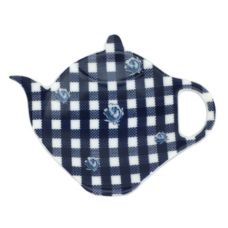 Home Elements podčajník porcelánový ELEGANT MODRÁ kostičky 11,5x9x1,5 cm