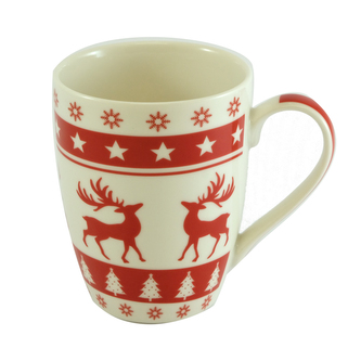 Vánoční porcelánový hrnek se soby