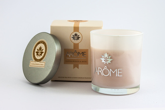 Arôme vonná svíčka ve skle 200 g Druhy vůní: Sandalwood & Rose