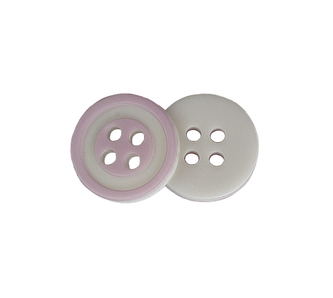 Knoflík - světle fialová s bílým proužkem - prům. 12,5 mm