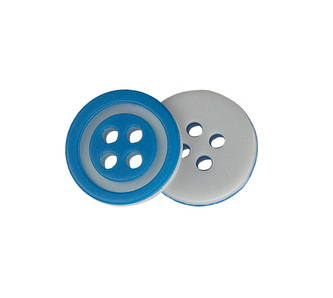 Knoflík - modrá s bílým proužkem - prům. 12,5 mm