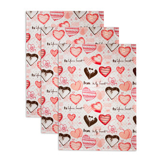 Sada 3 ks - Utěrka 50*70 cm, Srdíčka