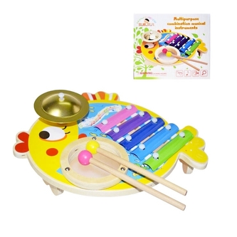 Dřevěná Rybka činel, buben a xylofon