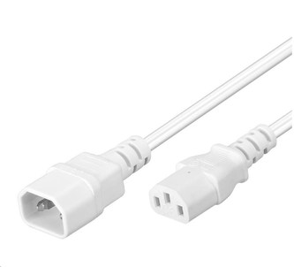 PREMIUMCORD Prodlužovací kabel síť 230V, C13-C14, bílý 3m