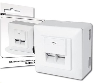 Zásuvka 2x RJ45 pod omítku, STP Cat6