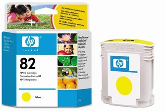 HP 82 Yellow DJ Ink Cart, 69 ml, C4913A