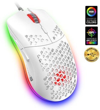 CONNECT IT BATTLE AIR profesionální optická herní myš + SW, 7200 DPI, bílá