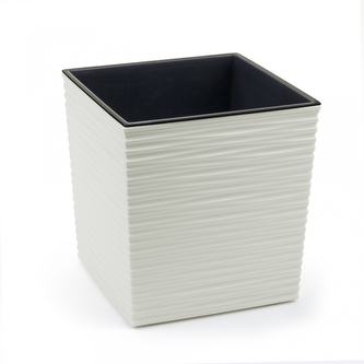 Plastový květináč Juka vroubek 400x400 mm, krémový