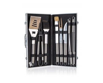 HAPPY GREEN Souprava na grilování BBQ, 10 ks, v kufříku