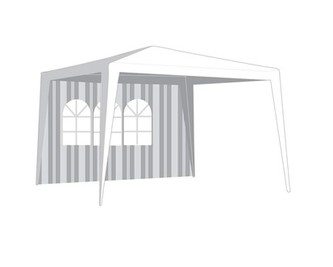 Bočnice zahradního stanu s oknem, pruhy