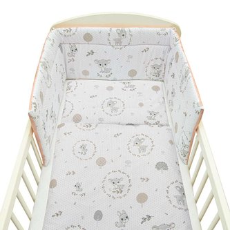3-dílné ložní povlečení New Baby 90/120 cm Srnka šedo-růžové
