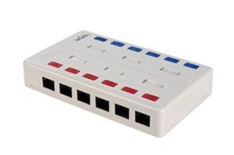 Zásuvka Solarix SX12-5E-UTP-WH Víceportový box CAT5E UTP 12 x RJ45 bílý