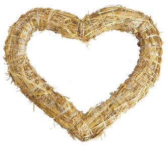 Srdce slaměné - 35 cm