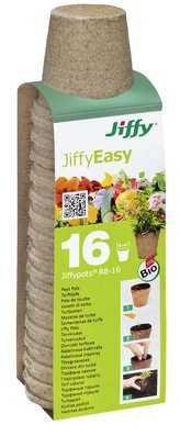Rašelinový květináč Jiffypot® R8-16, 8 cm - balení 16 kusů