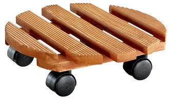 Podložka pod květináč kruhový - Country 30 cm kaštan (nosnost 100kg)