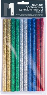Náboje do tavné pistole třpitivé glitter (10 ks, 11,5 mm / 20 cm)