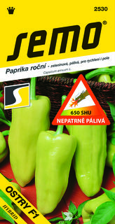 Paprika zel. pálivá F1 - Ostry F1 rychl,pole 15s  /SHU 650/