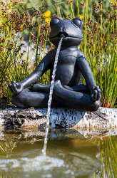 Chrlič žába jogín - antracit 25 x 18 x 23 cm (003296-00)