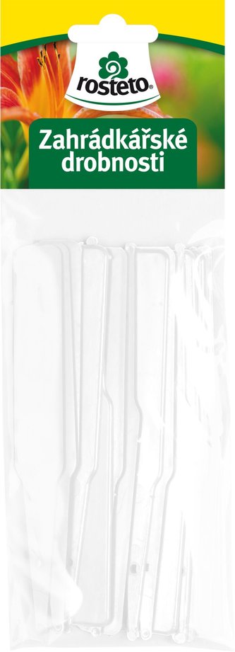 Jmenovka zapich Rosteto SL 140 bílá 12,5x10x1,7 cm (sada 15ks) rovná