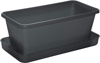 Truhlík malý s miskou - antracit 20 cm