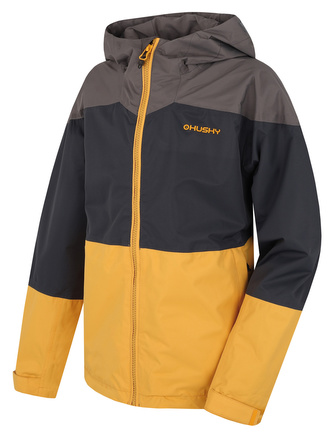Dětská hardshell bunda Nicker K tm. šedá/sv. hořčicová - 152