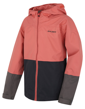 Dětská hardshell bunda Nicker K růžová/tm. šedá - 152